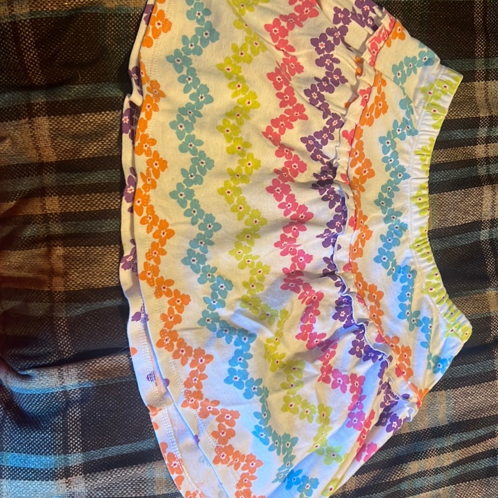 A girl flowered skirt